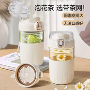 西多米玻璃杯水杯女士茶水分離杯大容量便攜高顏值學(xué)生辦公耐高溫泡茶杯