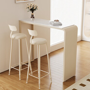 熙米森吧臺桌家用簡(jiǎn)約巖板高腳桌長(cháng)條桌客廳沙發(fā)陽(yáng)臺隔離迷你休閑小吧臺 單桌 113x40x105雪山白