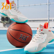 361度新款男籃球鞋春秋訓練戰靴 羽毛白/燕麥奶 41
