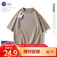 NASA GISS重磅260g純棉短袖t恤男純色圓領厚實不透純白打底衫男女體恤上衣 炭灰色 2XL 體重170-190斤