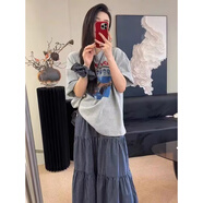 熒蒂連衣裙韓系短袖T恤女休閑套裝女2025夏新款格子半身裙兩件套裝女 T恤+半身裙【套裝】 S