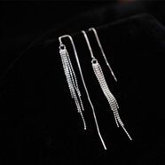 OFK新款9999純銀長(cháng)款流蘇耳線(xiàn)女韓版時(shí)尚氣質(zhì)感耳環(huán)顯臉瘦超仙 【幸運珠珠】足銀耳線(xiàn)+送證書(shū) 9克【精品實(shí)心】?jì)H剩3對 手慢無(wú)