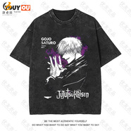 洛必達咒術(shù)回戰Jujutsu Kaisen Fushiguro Toji動(dòng)漫周邊水洗黑色短袖T恤 水洗黑Y026 S