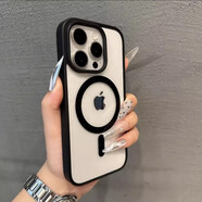 酷斯基膚感磁吸透明殼適用蘋(píng)果16promax手機殼新款iphone15plus磨砂硅膠軟殼14亞克力防摔保護套13男女12 磁吸*硅膠款-黑框透明 iPhone XR