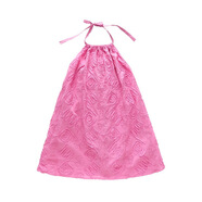 COLORFUL GEMS女小童掛脖連衣裙夏季洋氣女寶寶度假風(fēng)吊帶裙夏裝小女孩背心裙子 玫紅色 100 cm