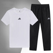 阿迪達(dá)斯 （adidas）男裝運(yùn)動(dòng)服套裝25春上新款跑步休閑衛(wèi)衣套頭衫寬松長(zhǎng)褲兩件套 JY8561+JY8568 2XL/185