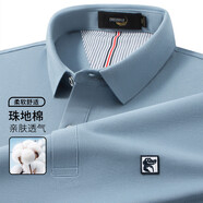 鱷魚恤CROCODILE短袖男2025夏季新款翻領(lǐng)純色百搭休閑簡(jiǎn)約男裝上衣 天藍(lán) 70 M (48) 170/88A