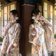 創(chuàng  )京懿選和服日式影樓日系神明改良和服日式浴衣寫(xiě)真花色復古可愛(ài)少女連衣 無(wú)
