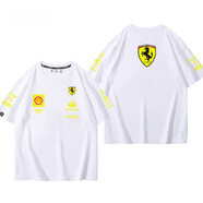 WONST法拉利T恤勒克萊爾f1隊(duì)服賽車(chē)服衣服黑金色車(chē)隊(duì)周邊短袖體恤 白色1 S