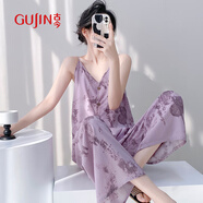 古今（GUJIN）春季棉綢睡衣女家居服士氣質(zhì)高級感套裝時(shí)尚沙灘旅游度假可外穿