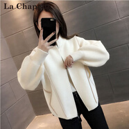 拉夏貝爾（La Chapelle）短外套女裝2025年春秋新款時(shí)尚寬松小個(gè)子法式名媛外套風(fēng)衣上衣冬 米白色 M 105-115斤