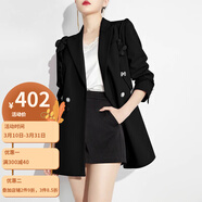 AUI簡(jiǎn)約高級(jí)西裝外套女2023秋季新款名媛氣質(zhì)設(shè)計(jì)感小眾休閑西服 黑色 L