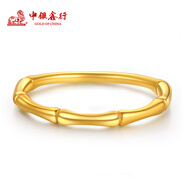 中銀鑫行黃金戒指足金999半竹節戒指節節高升黃金戒子女尾戒送女友 竹節戒指約0.5g（克重多退少補） 14號