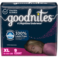 好奇美國(guó)原裝進(jìn)口 美版goodnites 安睡寶寶紙尿褲 晚間放心睡紙尿片 女孩XL碼*9片