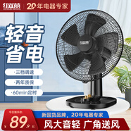 紅雙喜（RED DOUBLE HAPPINESS）風(fēng)扇臺式電風(fēng)扇臺扇轉(zhuǎn)頁扇小型桌面風(fēng)扇家用大風(fēng)力宿舍辦公室臥室客廳輕音省電電扇SN 16英寸塑葉