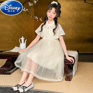 迪士尼（Disney）迪士尼女童新品連衣裙2025夏季兒童短袖公主裙中大童裙子 披肩紗裙兩件套 140 cm 身高130-140cm