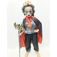簡丹柔六一西游記妖怪服裝演出服元旦表演兒童金銀角大王牛魔王面具大鵬 黑熊精：假發(fā)面具頭飾+盔甲褲.子 160 cm