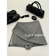 AME2025春裝韓版高品質(zhì)2側拉鏈高腰顯瘦包臀短裙西裝半身裙褲裙 灰色 均碼 s