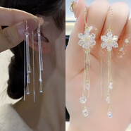 CAMPUSKINGLY老鳳凰999純銀針銀色氣質(zhì)長(cháng)款水滴流蘇耳線(xiàn)女新款潮耳環(huán)簡(jiǎn)約顯瘦 1051+1725#()兩對裝同款