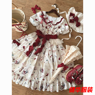 美安嘉日系學(xué)院風(fēng)蘋(píng)果印花娃娃領(lǐng)洛麗塔連衣裙女學(xué)生夏季新款可愛(ài)a字裙 蘋(píng)果印花娃娃/領(lǐng)連衣裙 S