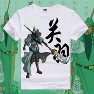 林中尋關(guān)羽三國演義印花短袖T恤男圓領(lǐng)t恤半袖體恤夏季衣服 1 S
