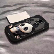 帥璽（SHUAIXI） 適用oppor17/r15標(biāo)準(zhǔn)手機(jī)殼 全包硅膠創(chuàng)意高級(jí)新款網(wǎng)紅卡通泡芙軟殼奶茶熊貓男女 【酷炫黑】喝奶熊貓黑-贈(zèng)保護(hù)膜 oppor17