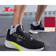 特步（XTEP）男鞋子男運(yùn)動跑步鞋輕翼3網(wǎng)面春夏透氣跑步鞋減震 黑/熒光淺黃綠 44