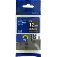 兄弟（brother）標簽機色帶原裝標簽打印機標簽帶標簽紙12mm寬度(適用所有PT系列) 黑底白字12mm強黏性TZE-335