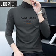 JEEP SPIRIT吉普純棉高領(lǐng)打底衫男士春秋新款莫代爾長(zhǎng)袖t恤修身內(nèi)衣秋衣上衣 【高領(lǐng)】碳灰 4XL