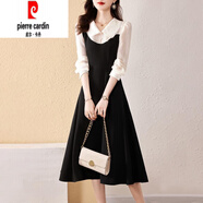 皮爾卡丹（pierre cardin）氣質(zhì)POLO領(lǐng)連衣裙女2025早春新款優(yōu)雅長(zhǎng)袖小香風(fēng)裙子 氣質(zhì)黑 XL 100-120斤
