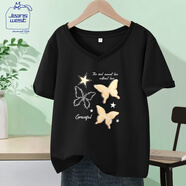 JEANSWEST CLUB真維斯重磅純棉短袖t恤女夏季薄款設計感寬松五分半袖上衣