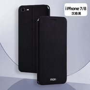 機旺馬莫凡蘋(píng)果7PLUS手機殼iphone8保護套7P硅膠8p全包防摔翻蓋式皮套女 蘋(píng)果7/8 沉穩黑/送鋼化膜