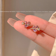 珍珠耳環(huán)女2026年新款潮爆款小巧兔子貓眼石鋯石時(shí)尚百搭耳釘耳飾 超閃愛(ài)心鋯石耳釘