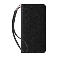 適用于強磁力蘋(píng)果16promax手機殼15plus保護套14Pro荔枝紋13皮套1 黑色 【配同色系皮手繩】 iPhone SE4