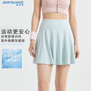真維斯（JEANSWEST）短裙女高腰夏季運動(dòng)短裙排汗透氣瑜伽健身顯瘦條紋裙天青色2XL