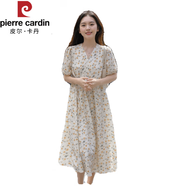 皮爾卡丹（pierre cardin）大碼日系少女雪紡連衣裙2025夏季新款胖mm遮肚顯瘦減齡碎花長裙 花色 M 建議80~100斤