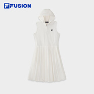 FILAFUSION斐樂潮牌女子梭織連衣裙2025夏季休閑連帽無袖裙