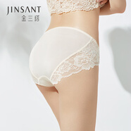 金三塔女式內(nèi)褲女桑蠶絲真絲花邊中腰無痕三角褲NZF7A204