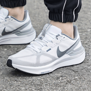 耐克（NIKE）2025款男鞋 跑鞋春季新款STRUCTURE運動休閑緩震舒適透氣跑步鞋 【新品】登月25-白灰 40.5