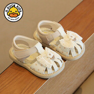 G.duck小黃鴨夏季女寶涼鞋寶寶鞋子蕾絲蝴蝶結公主鞋包頭軟底嬰兒學(xué)步鞋 H680粉 16 /內長(cháng)11.5厘米