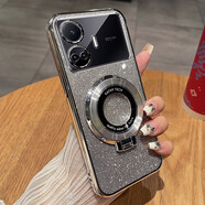 悅克適用真我gtneo5se手機殼realmeGTneo5es保護硅膠套RMX3700全包防摔realme透明oppo軟殼gtnoe帶支架 【閃粉-氣質(zhì)銀】透明電鍍+同款支架+全屏膜 realme真我GT Neo5 SE