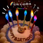 歐妮姿生日場景布置女孩生日道具氛圍男孩派對裝飾生日快樂彩色火焰蠟燭
