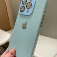 赫豹ins風(fēng)適用蘋(píng)果15手機殼17新款iphone16promax荔枝皮紋理13全包鏡頭12防摔11高級顏值男女14promax 【薄荷綠】荔枝紋自帶鏡頭膜 帶標 iPhone 16 promax