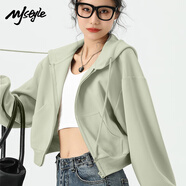 MJ STYLE插肩袖短款開衫外套女2025年秋季寬松休閑百搭運動風學生長袖上衣