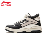 李寧運動(dòng)鞋惟吾系列女鞋輕量高回彈板鞋軟底滑板潮流休閑鞋運動(dòng)跑步鞋 黑色/白【惟吾MID FLEECE】加絨 35.5
