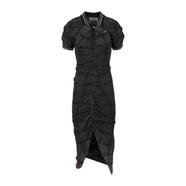 薇薇安·威斯特伍德（Vivienne Westwood）西太后新款女裙子泡泡袖不對(duì)稱優(yōu)雅顯瘦沙灘度假風(fēng)女士連衣裙 黑色 均碼 |S
