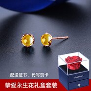 云珍品天然黃水晶耳釘女純銀耳環(huán)四葉草簡約小眾設(shè)計富貴色生日禮物 套裝3/天然黃水晶純銀耳釘送證