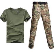 臻道真品特戰(zhàn)服戰(zhàn)術T恤軍版體能特訓服軍綠美軍美式軍旅風短袖定制男 軍綠T恤+CP迷彩褲 S碼[建議85-100斤]