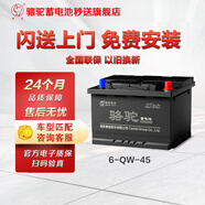駱駝(CAMEL)汽車電瓶蓄電池6-QW-45吉利金剛GX2吉利熊貓優(yōu)利歐江淮