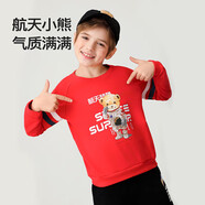 Classic Teddy精典泰迪童裝兒童衛(wèi)衣男女童圓領(lǐng)上衣中大童秋裝 紅色 120